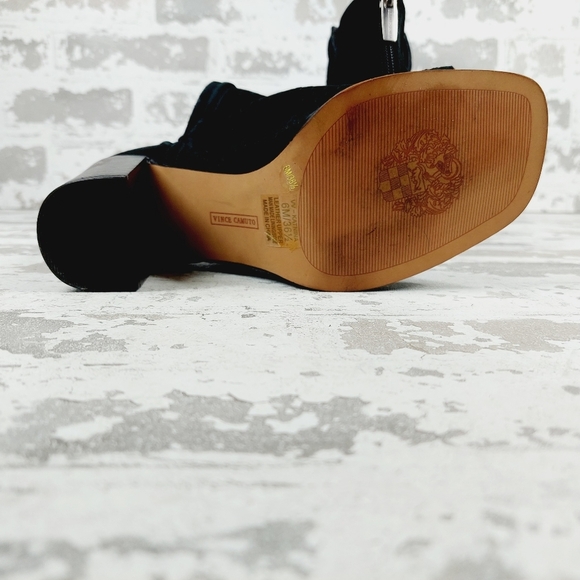 Vince Camuto Katnina Black Nubuck Leather Bootie Sandal Shootie M725 - Picture 8 of 13